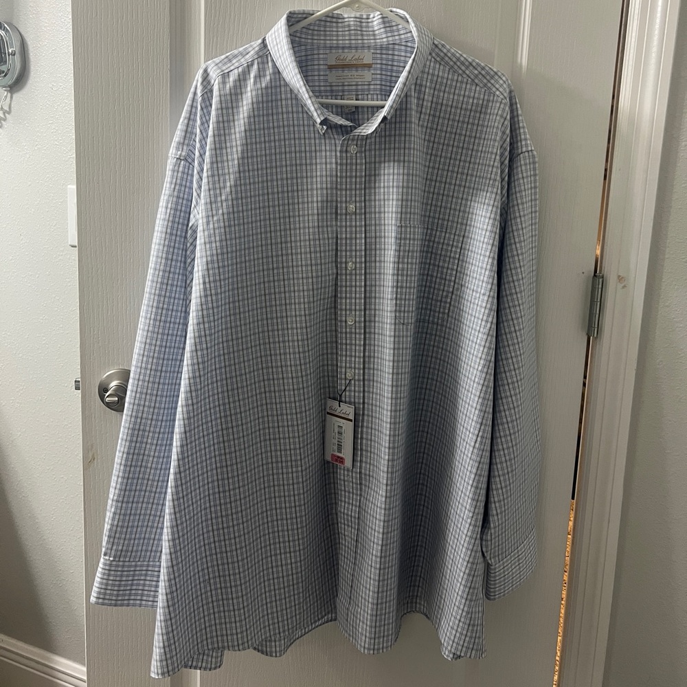 NWT Gold Label Roundtree & Yorke Plaid Dress Shirt